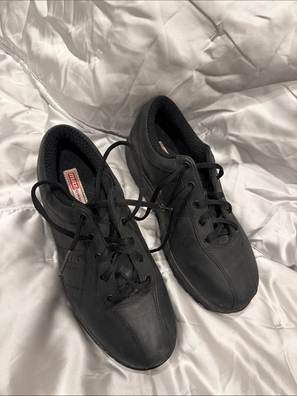 MBT Women's Black Lace-Up Platform Sneakers